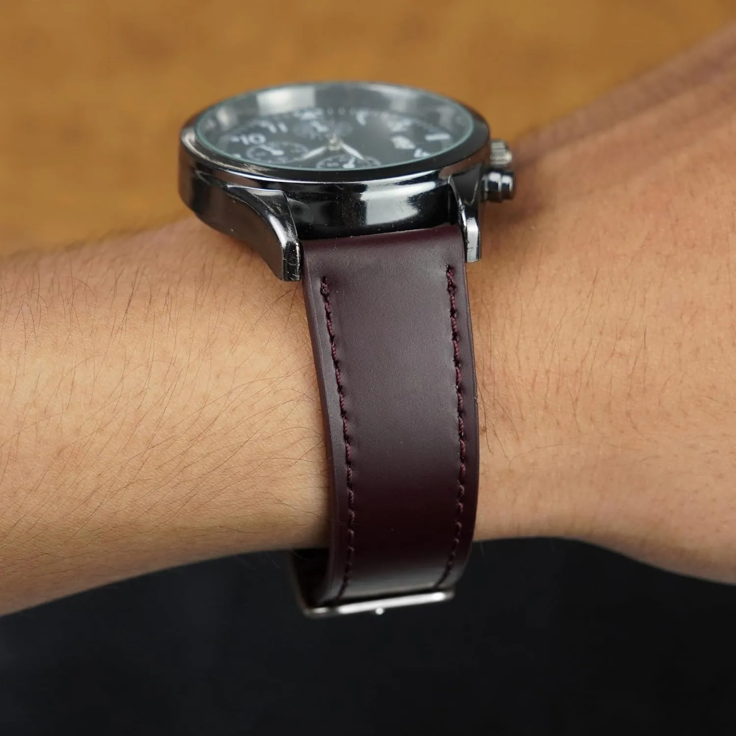 Vintage Flat Leather Watch Band Quick Release Thin Leather Strap For Men Women Handmade Extra Soft Slim Watch Wrist Band Elegant Replacement Strap 18mm 19mm 20mm 21mm 22mm