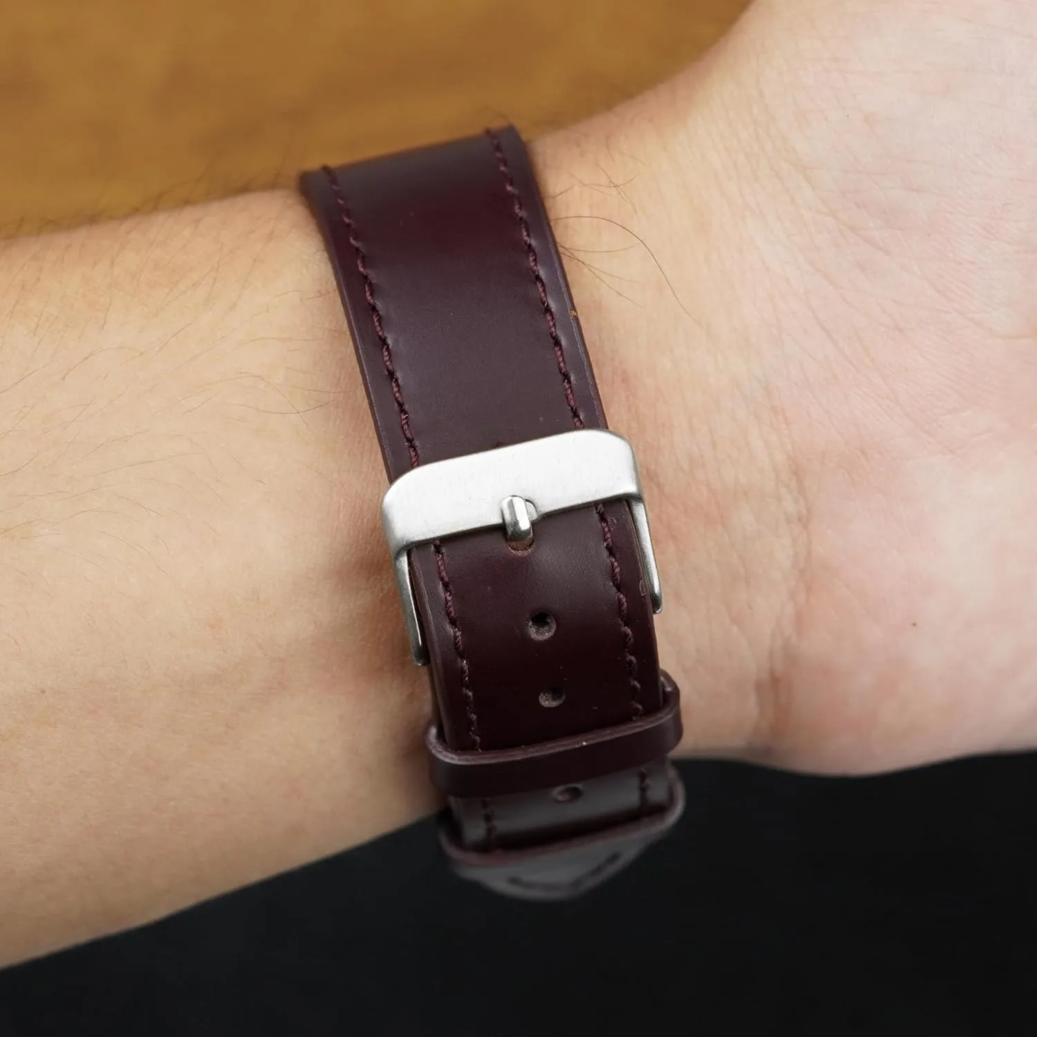 Vintage Flat Leather Watch Band Quick Release Thin Leather Strap For Men Women Handmade Extra Soft Slim Watch Wrist Band Elegant Replacement Strap 18mm 19mm 20mm 21mm 22mm