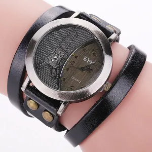 Vintage Tower Watch Genuine Leather Bracelet Watches Women WristWatch Quartz Watch