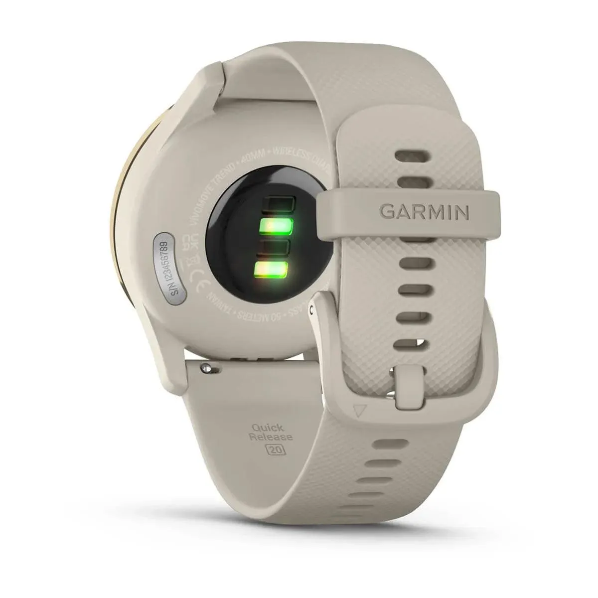 vívomove® Trend - Cream Gold Stainless Steel Bezel with French Grey Case and Silicone Band - 010-02665-02
