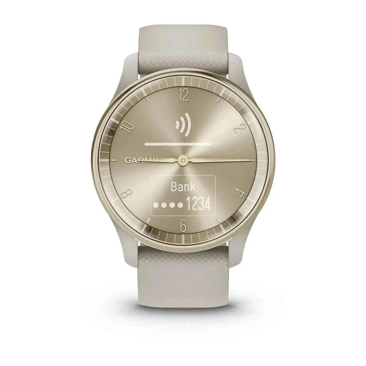 vívomove® Trend - Cream Gold Stainless Steel Bezel with French Grey Case and Silicone Band - 010-02665-02