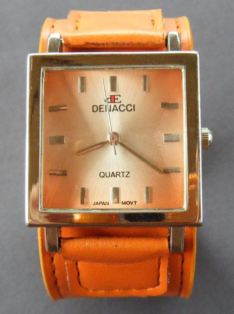 Watch Wrist Orange Cuff Wristband Wristwatch