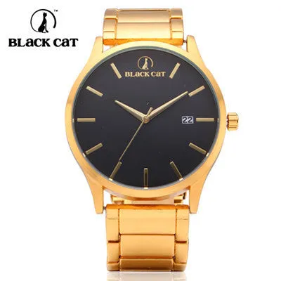 Watches Men Relogio Feminino Hot Man Watch Blackcat Stainless Steel Fashion Quartz Wristwatches Auto Calendar 50m Waterproof