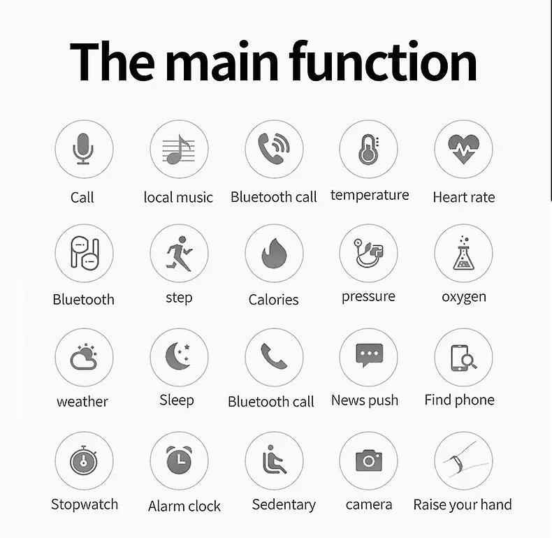 Watches smart watch music playing heart rate blood pressure monitoring exercise meter step bluetooth red