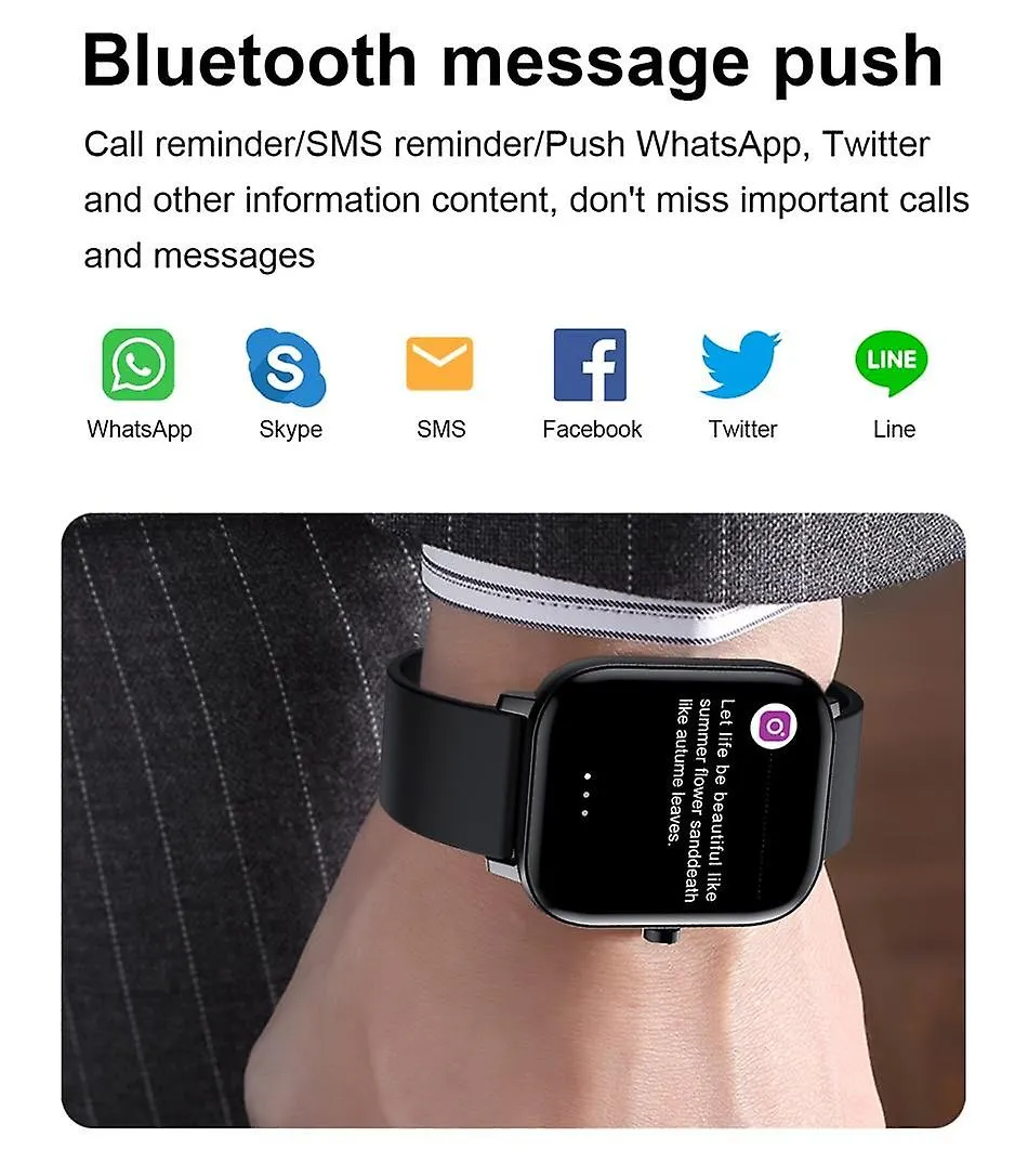 Watches smart watch wristband men women sport clock heart rate monitor sleep monitor bluetooth 1.5 Inches