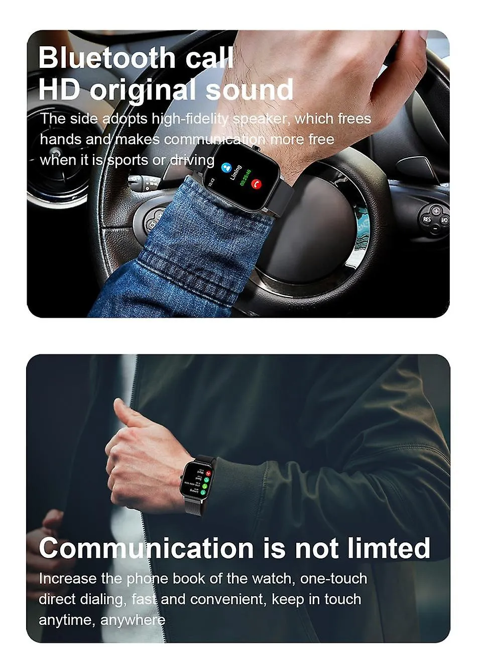 Watches smart watch wristband men women sport clock heart rate monitor sleep monitor bluetooth 1.5 Inches