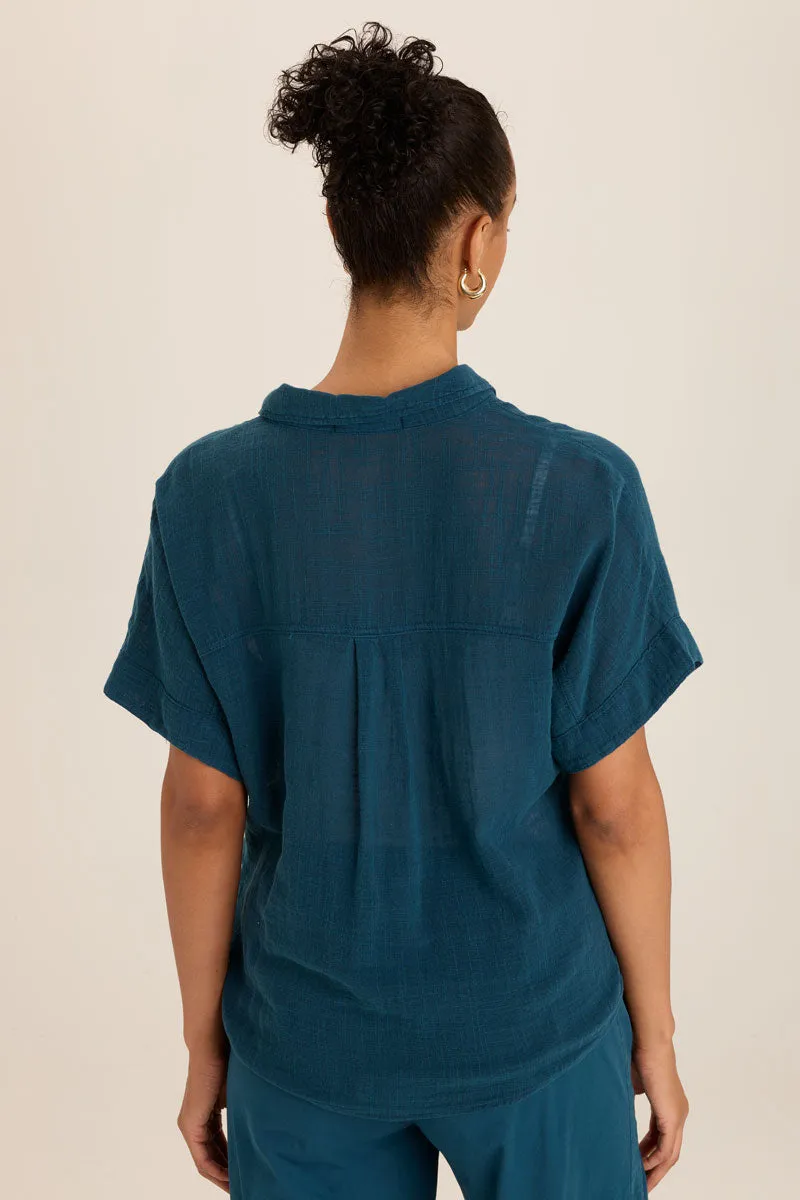 Wearable Teagan Gauze Tie Top