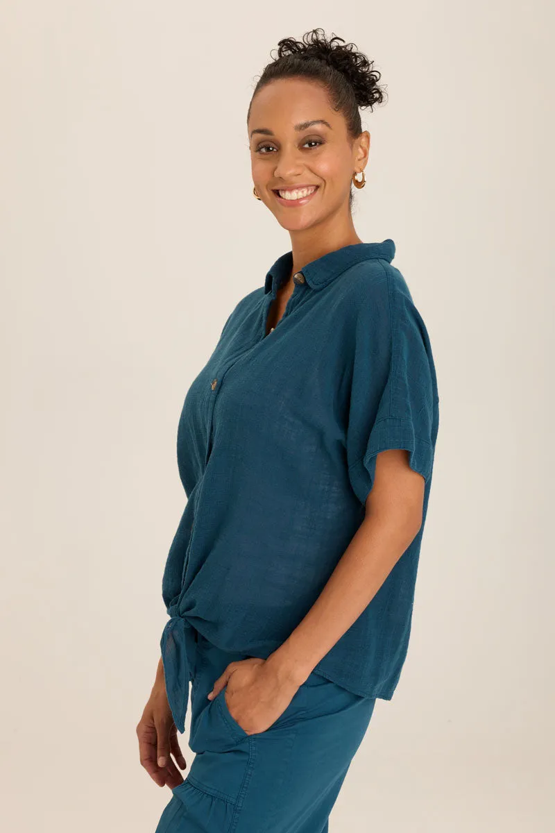 Wearable Teagan Gauze Tie Top