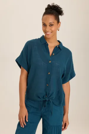 Wearable Teagan Gauze Tie Top