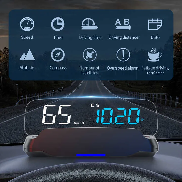 Wiyii hud مرآة عرض C7 gps شعبية عداد السرعة . Wiyii hud mirror display C7 gps popular speedometer hud