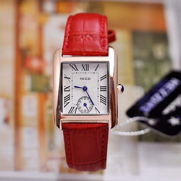 Women High Quality Waterproof KEZZI Brand Leather Strap fashion gold Dress Watch Ladies Quartz Watch