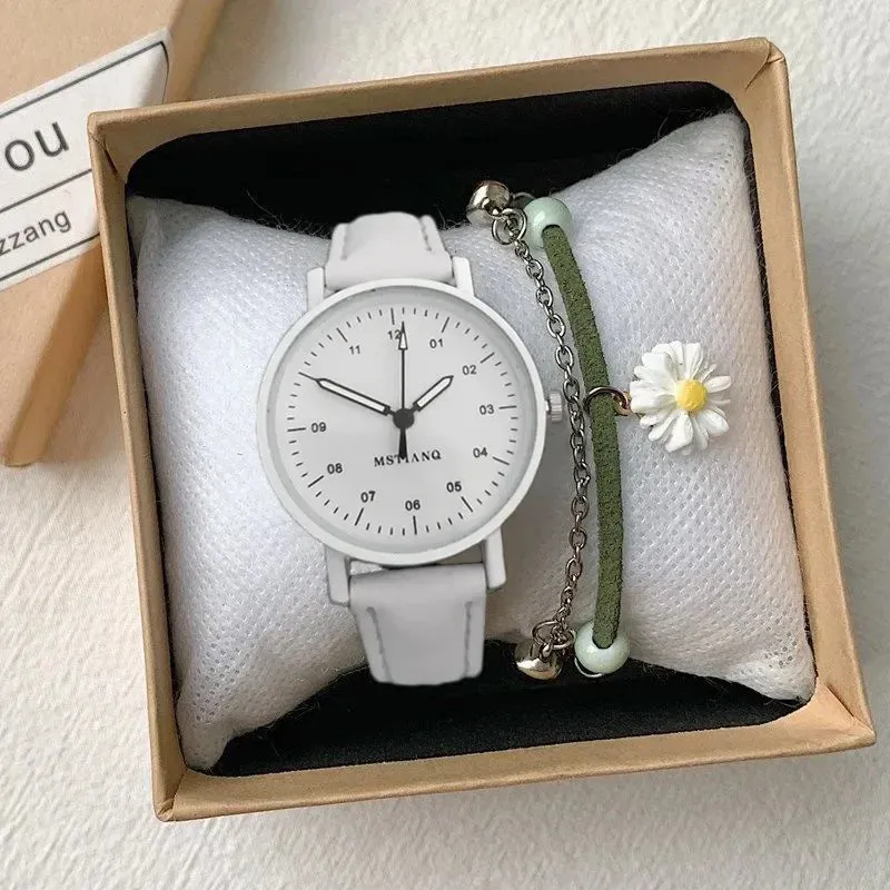 Women Watch PU Leather Strap Waterproof Retro Quartz Wristwatch