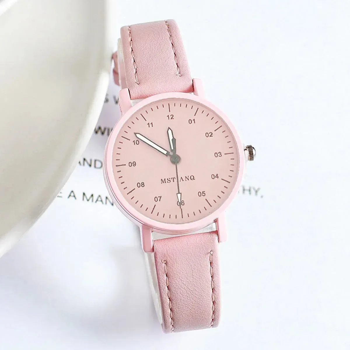 Women Watch PU Leather Strap Waterproof Retro Quartz Wristwatch