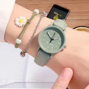 Women Watch PU Leather Strap Waterproof Retro Quartz Wristwatch