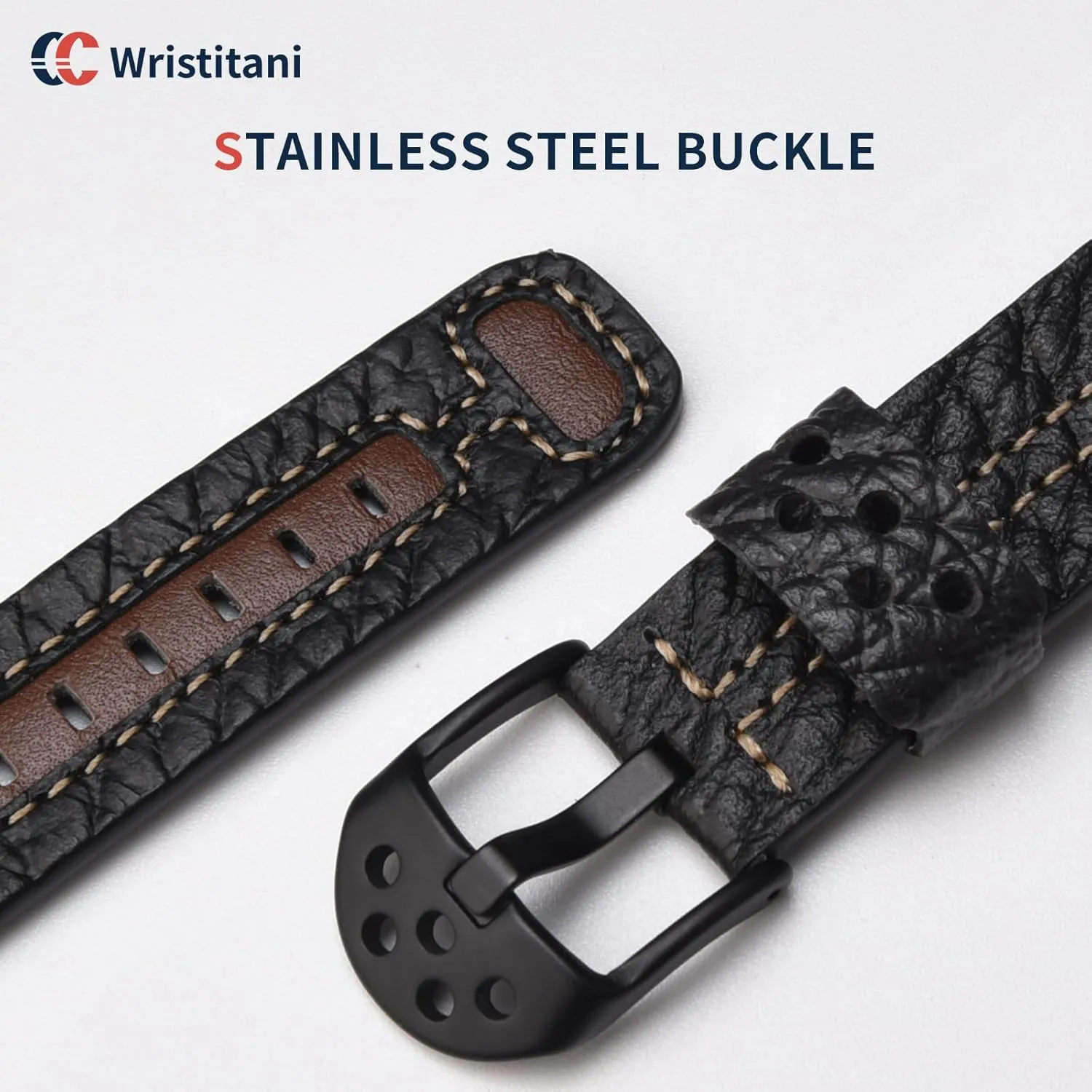 Wristitani Leather Watch Band for Men, 20mm 22mm Top Genuine Leather Watch Strap - Quick Release Leather Watch Band Vintage Wristband fit for Classic Quartz Mechanical Smartwatches