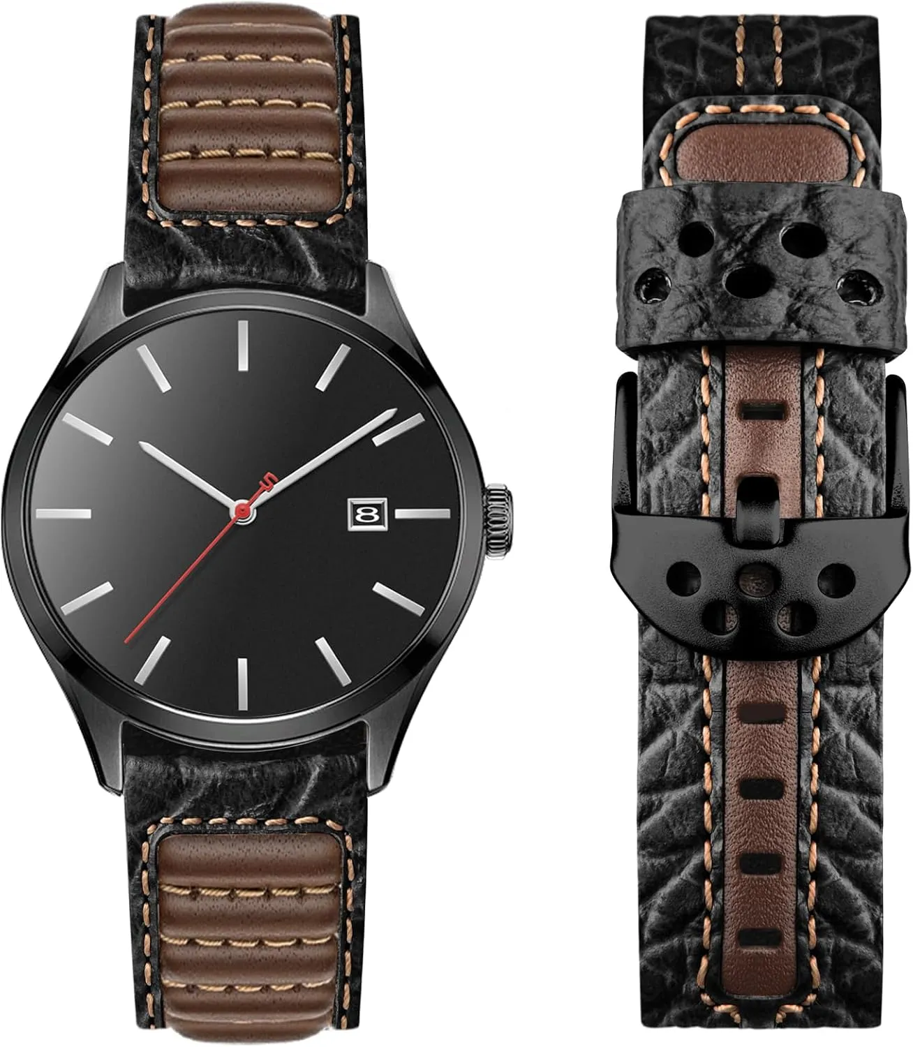 Wristitani Leather Watch Band for Men, 20mm 22mm Top Genuine Leather Watch Strap - Quick Release Leather Watch Band Vintage Wristband fit for Classic Quartz Mechanical Smartwatches